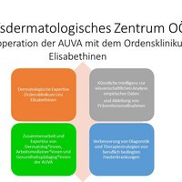 Grafik Kooperation Ordensklinikum/AUVA Grafik Berufsdermatologisches Zentrum